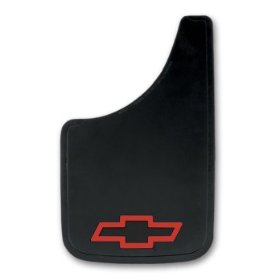 Show details of Red Chevy Bowtie 9"x15" Easy Fit Mud Guards - Set of 2.
