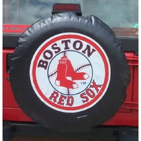 Show details of Boston Red Sox MLB Spare Tire Cover by Fremont Die (Black).